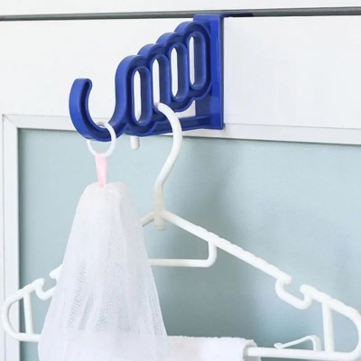 Picture of Door Hanger Heavy Duty Over The Door Towel Rack Bathroom Organizer Towel Rack With 4 Holes And 1 Hook Multifunctional Door Rack