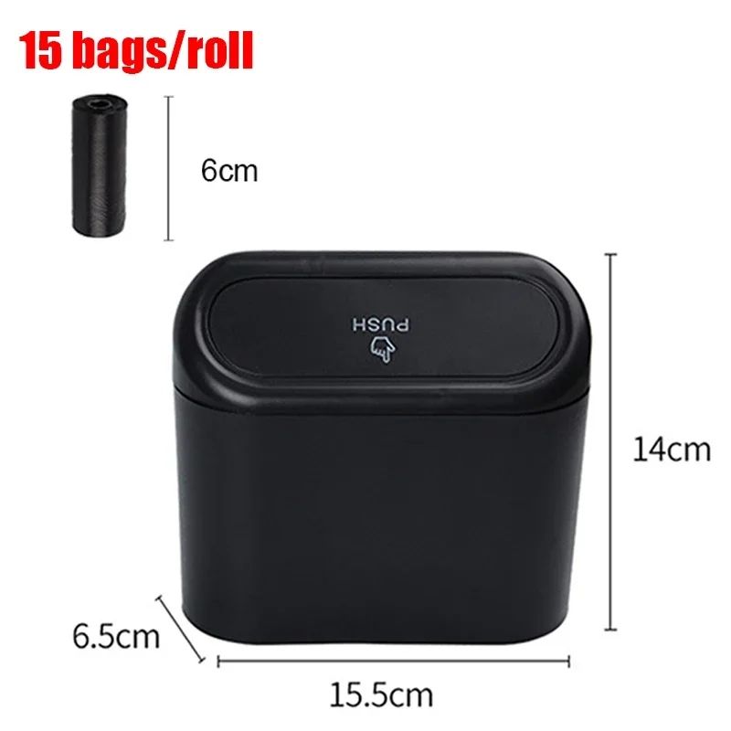 Picture of Hanging Car Trash Can Vehicle Garbage Dust Case Storage Box ABS Square Pressing Trash Bin Auto Interior Accessories For Car