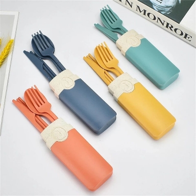 Picture of Portable Tableware Convenient Fashionable Light Popular Reusable There Must Be Convenient Straw Tableware With Portable Case