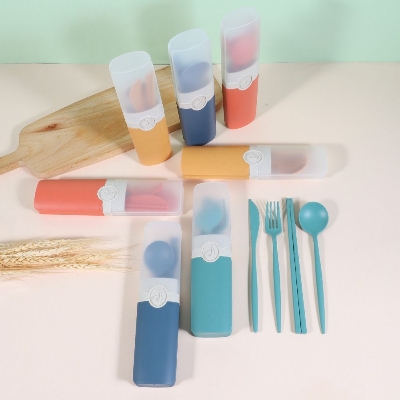 Picture of Portable Tableware Convenient Fashionable Light Popular Reusable There Must Be Convenient Straw Tableware With Portable Case