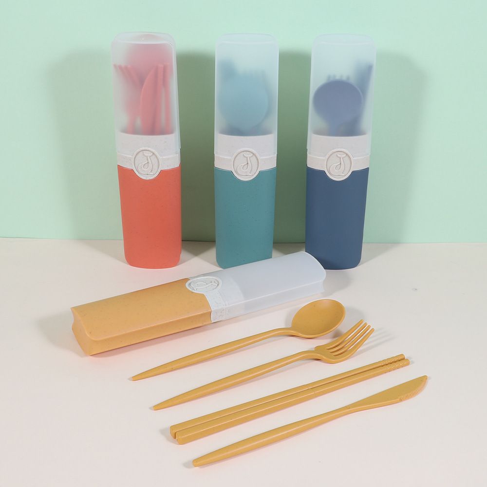 Picture of Portable Tableware Convenient Fashionable Light Popular Reusable There Must Be Convenient Straw Tableware With Portable Case