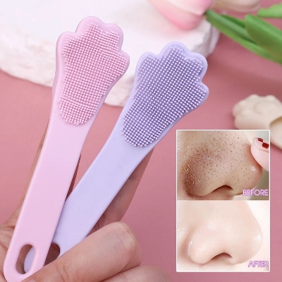 Picture of Silicone Facial Cleansing Brush Flexible Soft Blackhead Remover Brush Reusable Cat Claw Finger Massage Brushes Facial Cleansing