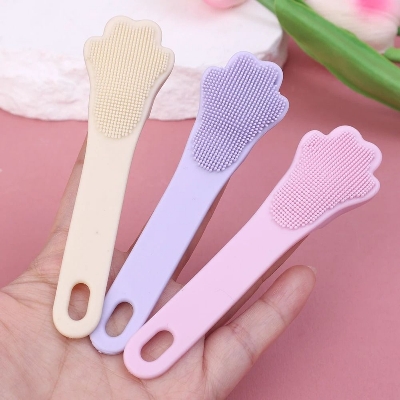 Picture of Silicone Facial Cleansing Brush Flexible Soft Blackhead Remover Brush Reusable Cat Claw Finger Massage Brushes Facial Cleansing