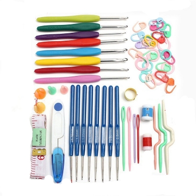 Picture of 1set Ergonomic Crochet Hook Set Extra Long Kit Crochet Needles Knitting Crochet Tricot Accessories For Beginners Comfortable