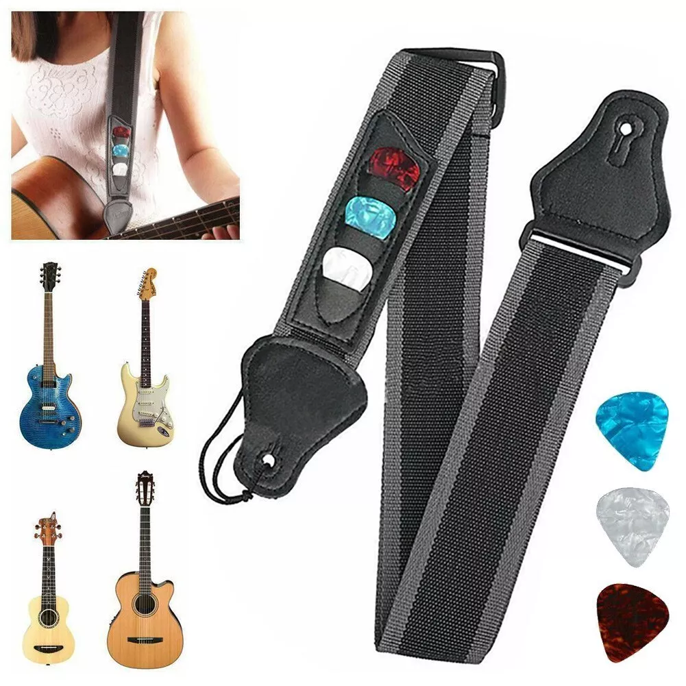 Picture of Guitar Strap with Picks Pocket Perfect for Guitar Enthusiasts