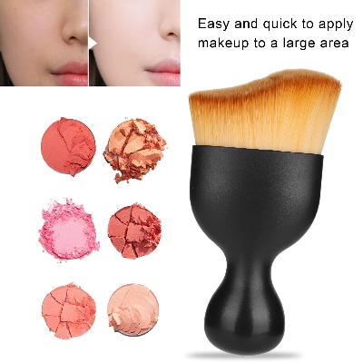 Picture of Makeup Brush, Curved Wine Glass Shape Cosmetics Brush for Blending Liquid, Soft Touch Make Up Brushes For Mixing Liquids, Blush Makeup Brush(Brown)