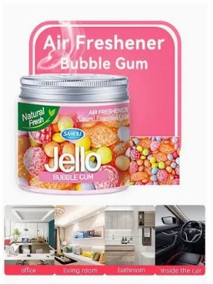 Picture of Jello Air Freshener Bubble Gum Scent Odor Eliminator Gel Scent Freshener Room Closets Bathrooms Car 220g