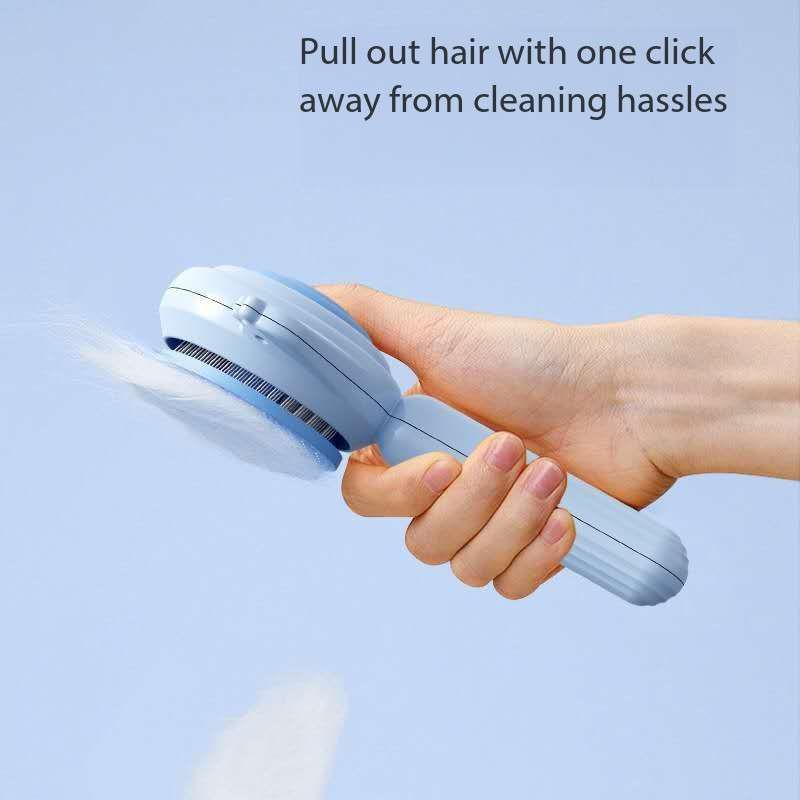 Picture of Pet Grooming Brush, Cat Brush With Large Button, 135° Tilt Angle Cat Deshedding Brush, One Click Hair Removal For Dogs, Cat