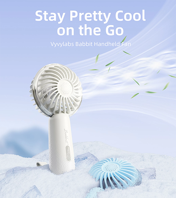 Buy  Vyvylabs Babbit Handheld Mini Rechargeable Fan 1200mAh White Best Price In Bangladesh