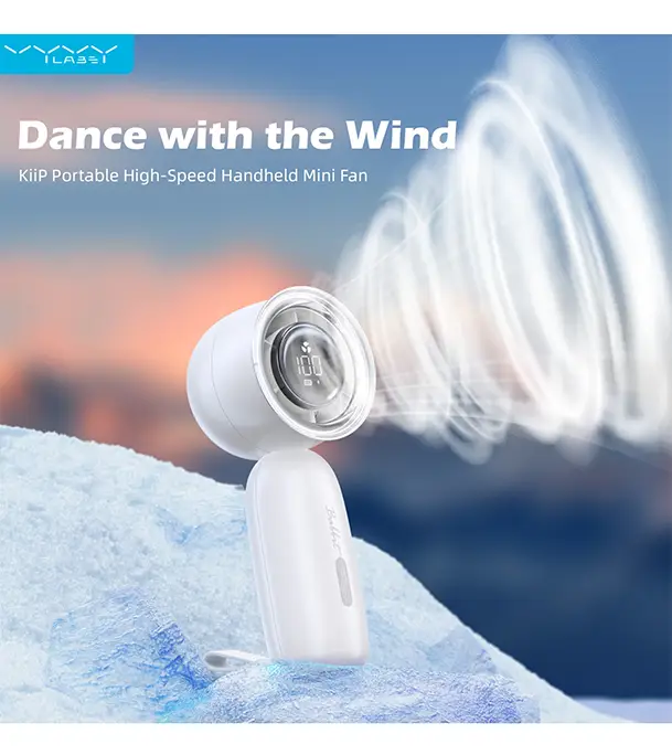 Buy  Vyvylabs Babbit High Speed 13000RPM Handheld Rechargeable Fan Gray Best Price In Bangladesh