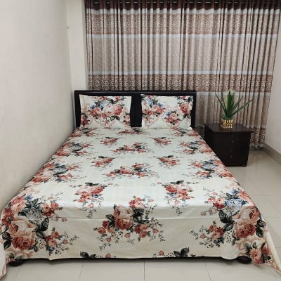 Buy  Twil panel cotton double size bed sheet size with two pillow cover  at Best Price In Bangladesh