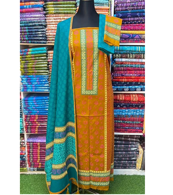 Buy New Exclushive Collection High Qualitiey Cotton Printed Three Piece at Price In Bangladesh