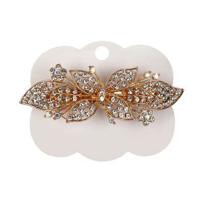 Picture of Zhi Hong Barrette Clips For Girls Bellflower Shaped White Stone Design