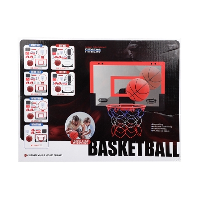 Picture of Wall Mounted Basketball Backboard and Hoop Set For Kids Black Color 
