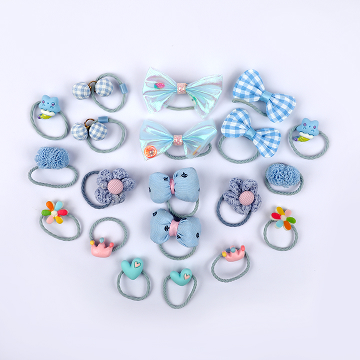 Buy 20 Pcs Cute Blue Elastic Hair Band for Girl's at Best Prices in Bangladesh