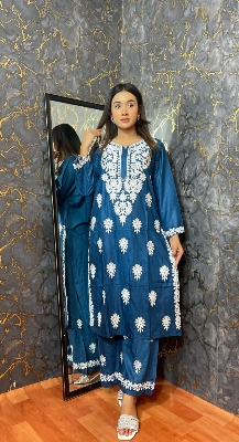 Buy Lucknow Embroidery Work Readymade 2-pcs Short Kmeez Salwar Kameez For Women D-02  Piece at Price In Bangladesh