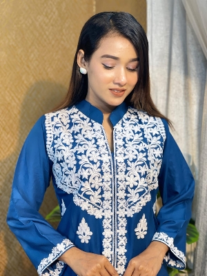 Buy Lucknow Embroidery Work Readymade 2-pcs Short Kmeez Salwar Kameez For Women  Piece at Price In Bangladesh