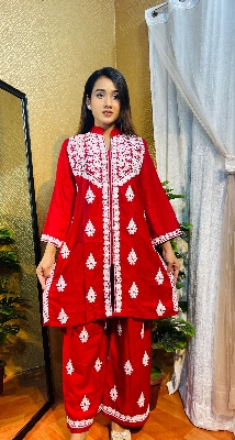 Buy Lucknow Embroidery Work Readymade 2-pcs Short Kmeez Salwar Kameez For Women  Piece at Price In Bangladesh