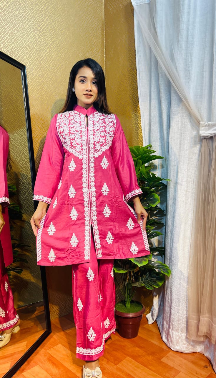 Buy Lucknow Embroidery Work Readymade 2-pcs Short Kmeez Salwar Kameez For Women  Piece at Price In Bangladesh