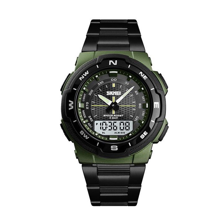 Picture of SKMEI 1370 Dual Time Chain Watch - Green