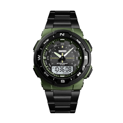 Picture of SKMEI 1370 Dual Time Chain Watch - Green