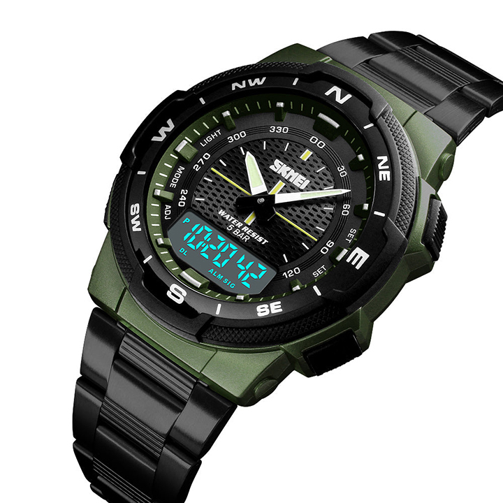 Picture of SKMEI 1370 Dual Time Chain Watch - Green