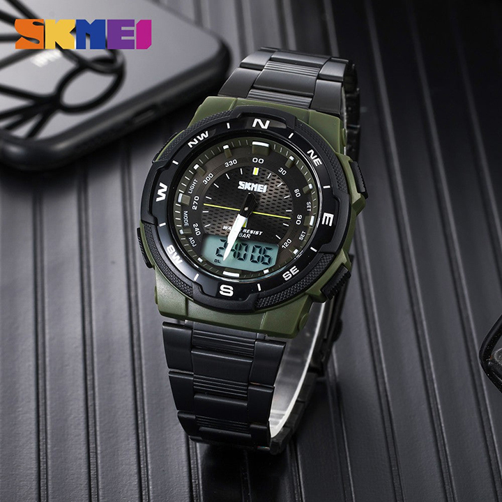 Picture of SKMEI 1370 Dual Time Chain Watch - Green