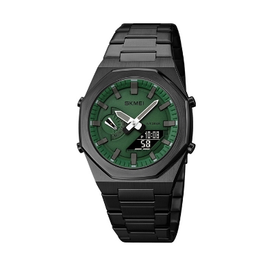 Picture of SKMEI 1816 Luxury Dual Time Digital LED Chain Watch for Men - Green