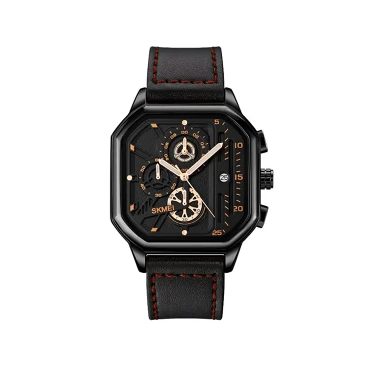 Picture of SKMEI 1963 Men’s Quartz Chronograph Leather Belt Watch- Black