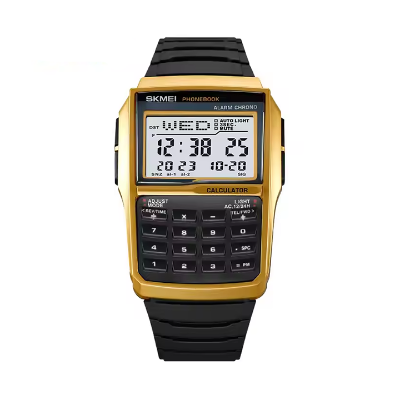 Picture of SKMEI 2255 Calculator LED Classic Watch - Golden