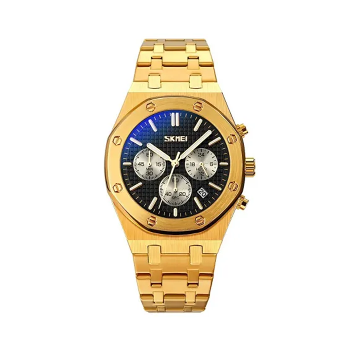 Picture of SKMEI 9296 New Model Luxury Stainless Steel Watch for Men - Gold