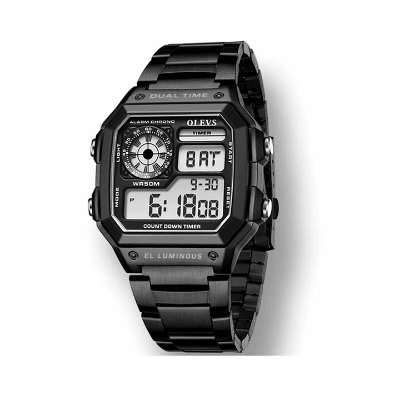 Picture of OLEVS 1108 Chain Dual Time Digital Men’s Watch - Black