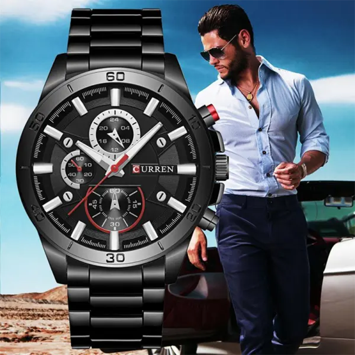 Picture of Curren 8275 Quartz Casual Watch for Men - Black