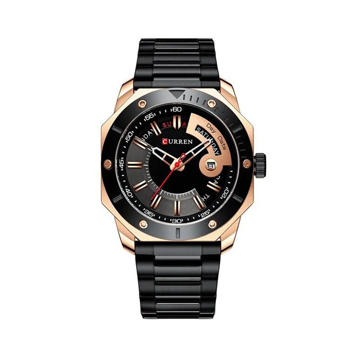 Picture of Curren 8344 Stainless Steel Watch for Men - Gold & Black