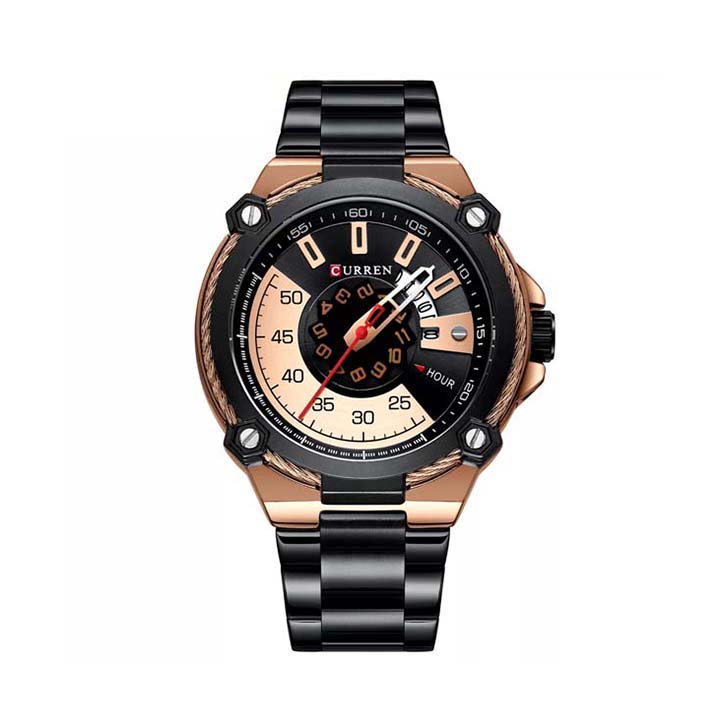Picture of Curren 8345 Stainless Steel Watch for Men - Gold & Black