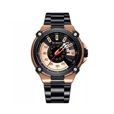Picture of Curren 8345 Stainless Steel Watch for Men - Gold & Black