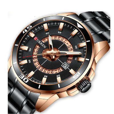 Picture of Curren 8359 Stainless Steel Watch for Men - Gold & Black