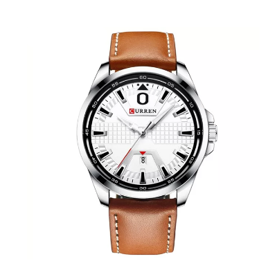 Picture of Curren 8379 Quartz Leather Belt Watch For Men - White Brown