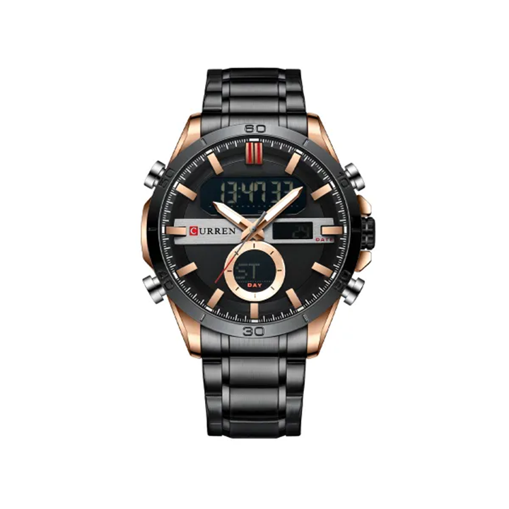 Picture of Curren 8384 Analog Digital Stainless Steel Watch for Men - Black