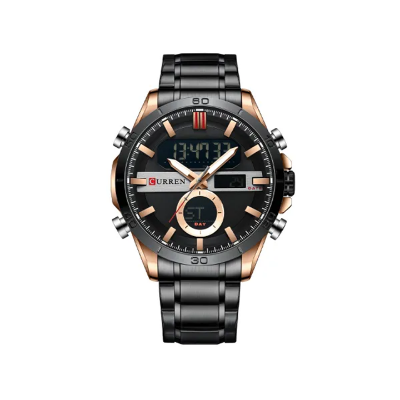 Picture of Curren 8384 Analog Digital Stainless Steel Watch for Men - Black