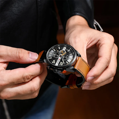 Picture of Curren 8379 Chronograph Leather Watch for Men - Brown