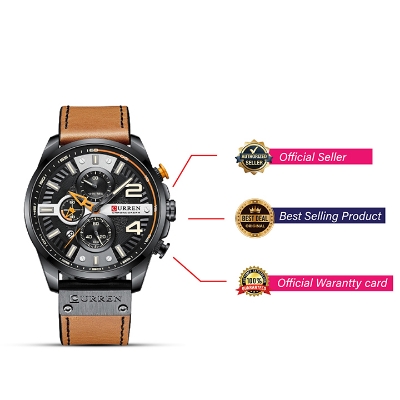 Picture of Curren 8379 Chronograph Leather Watch for Men - Brown