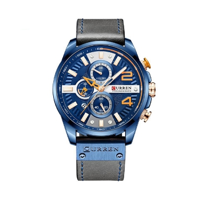 Picture of Curren 8379 Chronograph Leather Watch for Men - Blue