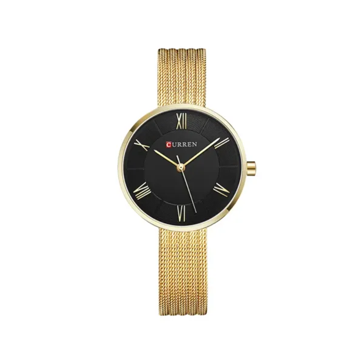 Picture of Curren 9020 Classic Chain Watch for Women - Gold Black