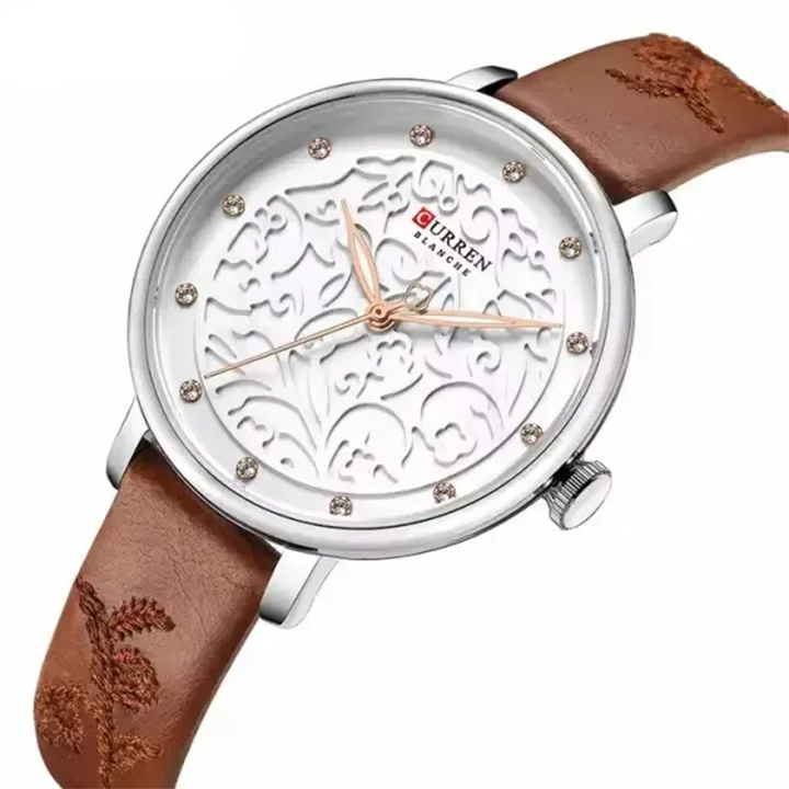 Picture of Curren 9046 Creative Rhinestone Luxury Women Watch- Brown
