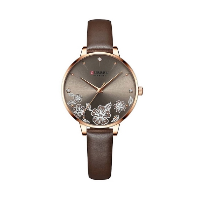 Picture of Curren 9068 Luxury Leather Strap Ladies Watch - Grey