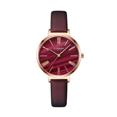 Picture of Curren 9076 Belt Quartz Wristwatch for Women - Maroon Red