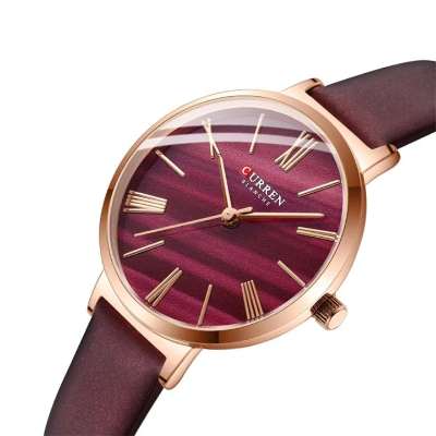 Picture of Curren 9076 Belt Quartz Wristwatch for Women - Maroon Red