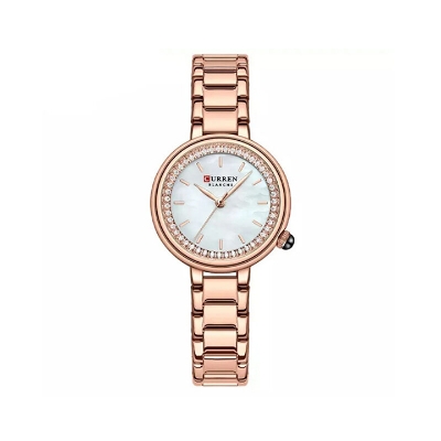 Picture of Curren 9087 Stone Chain Watch for Women - Gold Silver