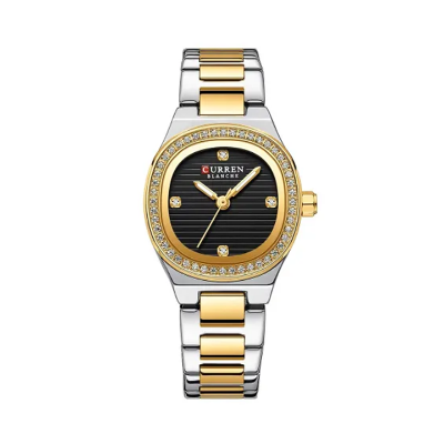 Picture of Curren 9101 Stone Stainless Steel Women Watch -Gold Black